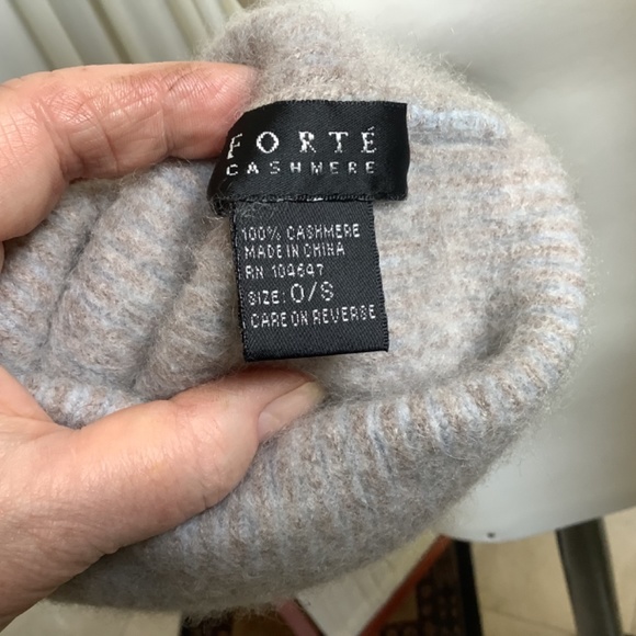 Child's 100% Cashmere Knit Hat with Pom Pom by Forte - Picture 8 of 8